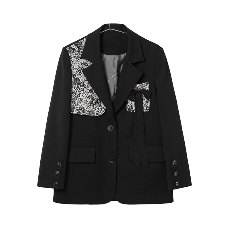 单西外套透气上衣仙酷风拼接西装