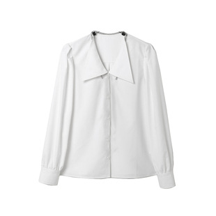 鸟撤柜女装 透气女士白衬衫 无领带 百搭衬衫 剪牌清仓L656 时尚