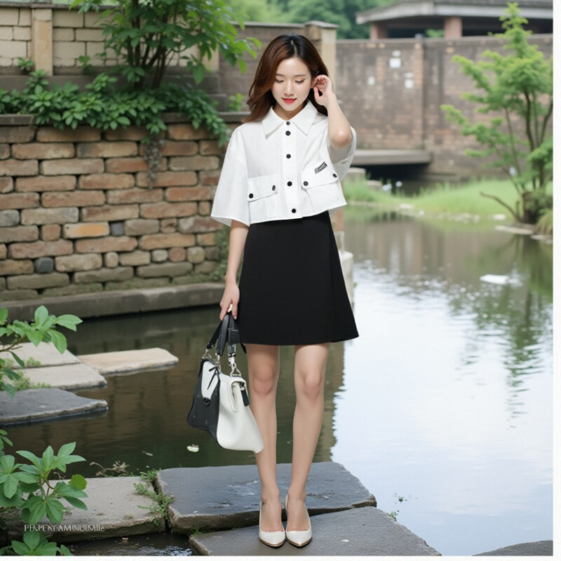 L589时尚两件套连衣裙 鸟撤柜女装 一线品牌 正品剪牌青仓