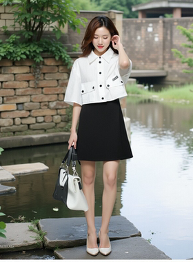 L589时尚两件套连衣裙 鸟撤柜女装 一线品牌 正品剪牌青仓