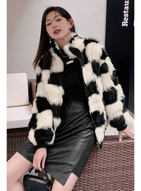 品牌撒柜断码清仓保暖休闲女士上衣外套酷美棋盘格外套A889