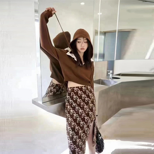 鸟撤柜女装 洋气半身裙 剪牌 2025秋冬新款 L265主题纹样长中裙子