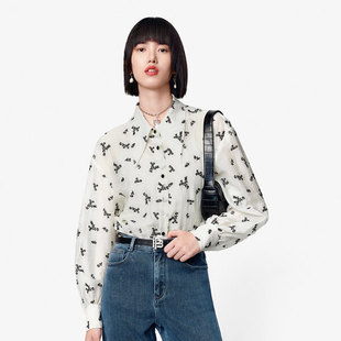 内搭抹胸 两件套 鸟撤柜剪牌L113减龄高级感小众斯文绣花衬衫 女装