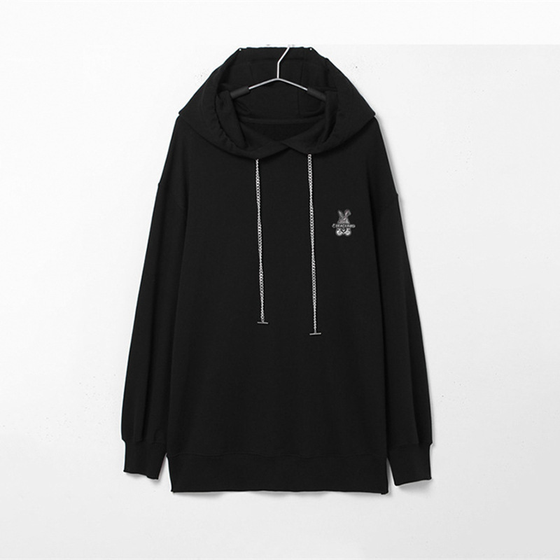 纯棉连帽收口卫衣趣味印花针织衫