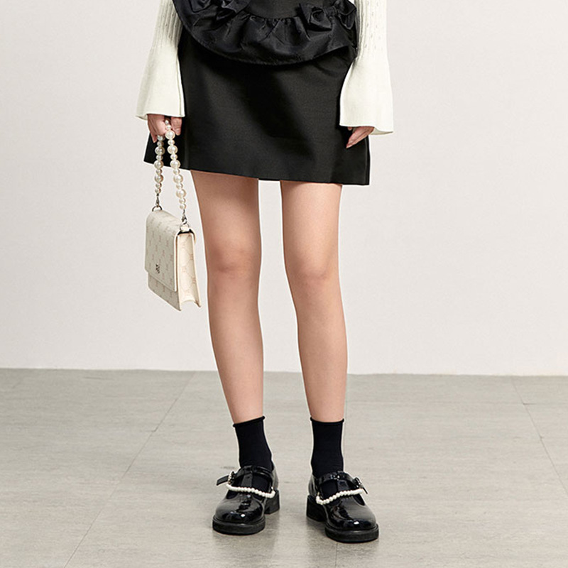 珍珠玛丽珍女鞋甜美学院风小皮鞋