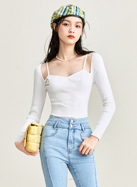 太系列撒柜清仓折扣亲肤透气白色暗花针织衫主题纹样线套衫Z313