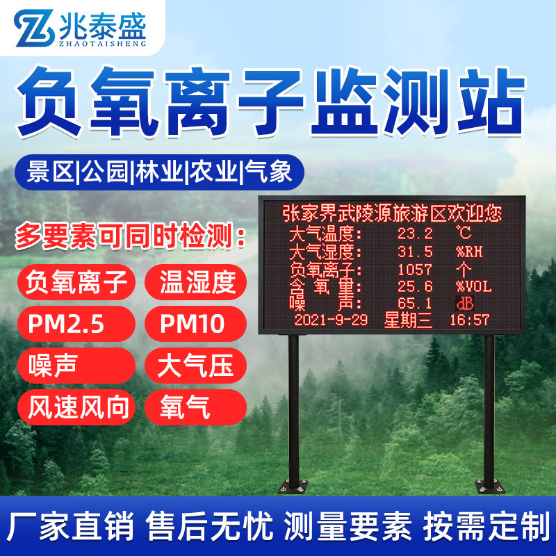 负氧离子监测站景区公园小区森林空气质量检测仪生态环境气象站