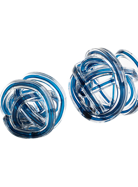 玻璃球摆件现代样板房客厅软装饰品水晶球摆设创意麻花床头柜