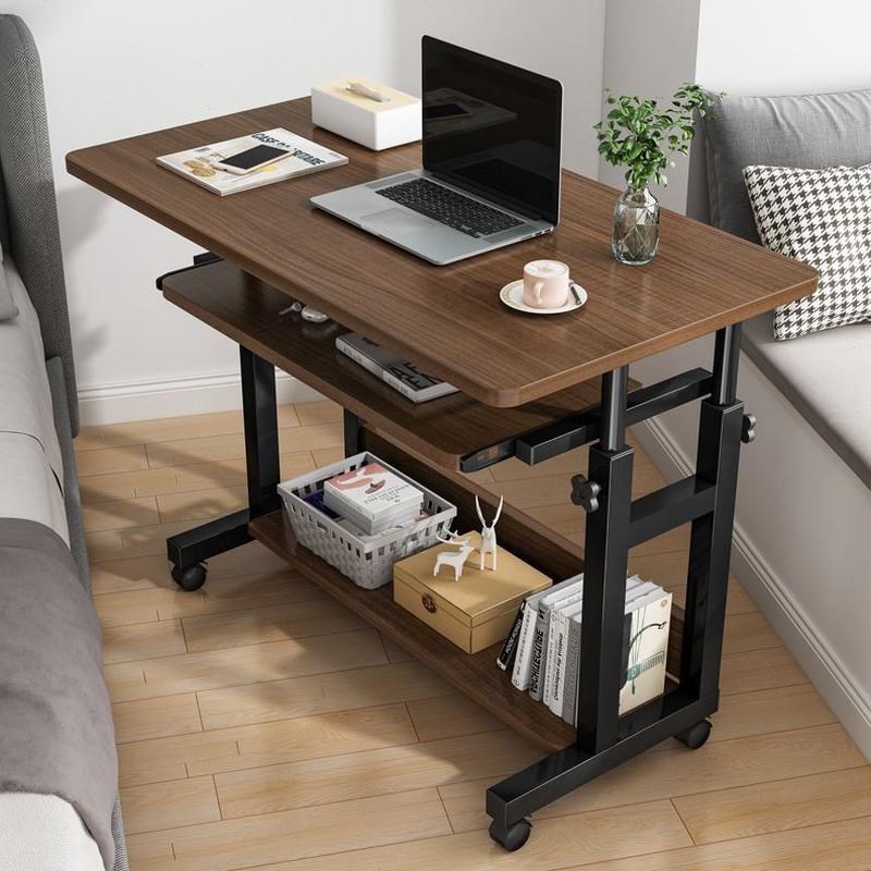 卧室升降宿d舍家用床边桌子电脑台式桌懒人电脑桌学生书桌可移动