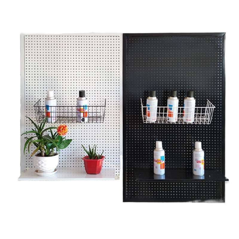 洞洞板带框货架上墙展示架多孔板超市货架挂钩五金工具饰品上墙施