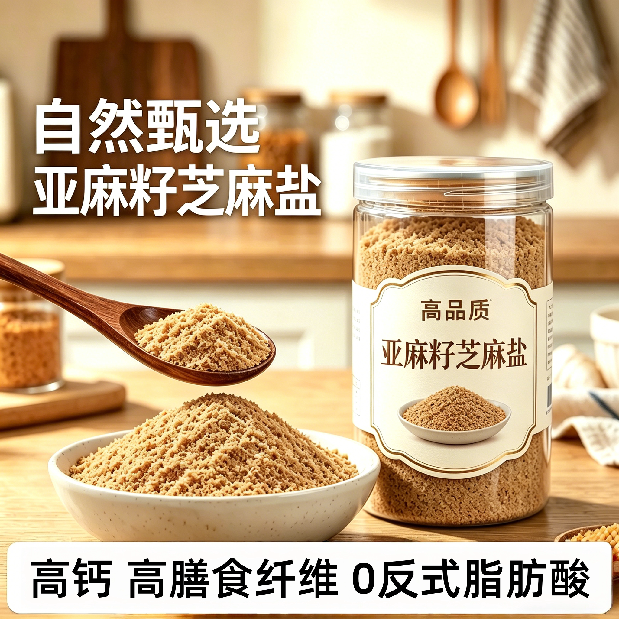 央妈推荐亚麻籽芝麻盐正宗调料凉拌水煮菜提味增香烧烤撒料蘸料