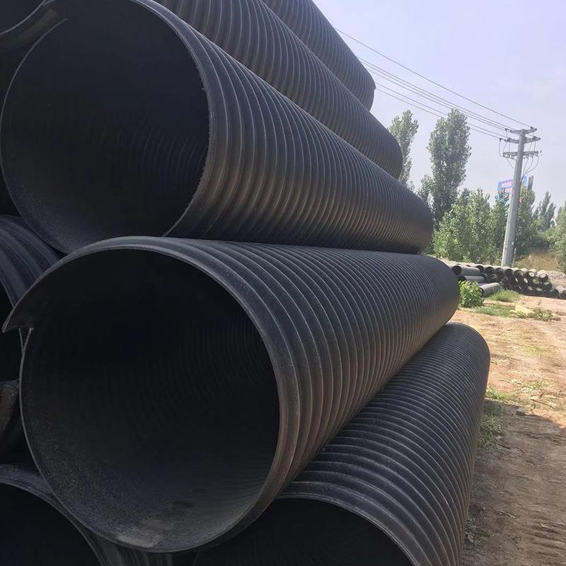 HDPE克拉管结构壁缠绕管AB管聚乙烯增强缠绕波纹管HDPE结构B型管