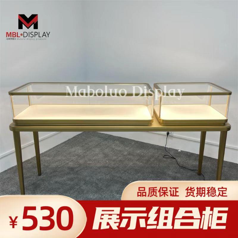 工厂直销珠宝饰品展柜不锈钢珠宝柜定制博物馆大小组合柜台展示柜