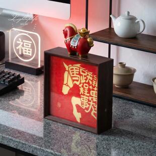 马年摆件马上有钱桌面茶台酒柜书房办公室家居客厅玄关新年装饰品