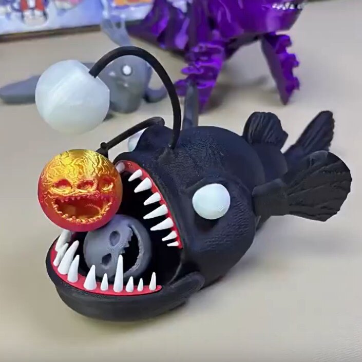 创意玩具魔王玛雅3D打印深海琵琶鱼趣味个性仿真网红爆款海洋生物