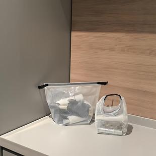 日式化妆包小型护肤品防水收纳包大容量手提袋迷你外出可携式洗漱