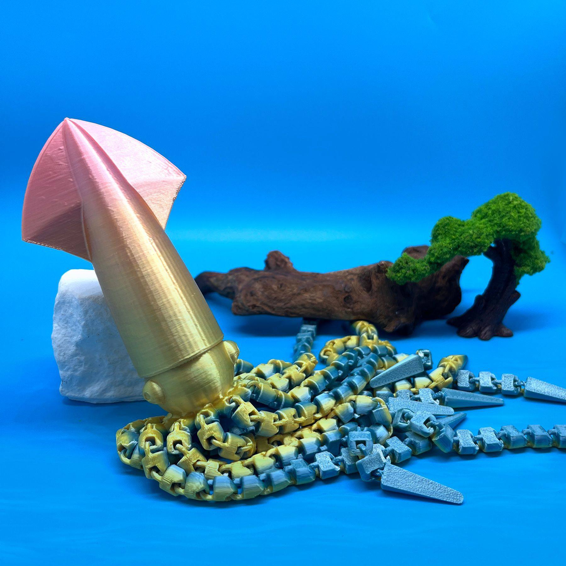 3D打印巨型乌贼模型创意玩具海洋生物桌面装饰科幻鱿鱼可动摆件,节庆用品/礼品,创意/设计玩具,淘宝优惠券,粉丝福利购,淘宝优惠卷