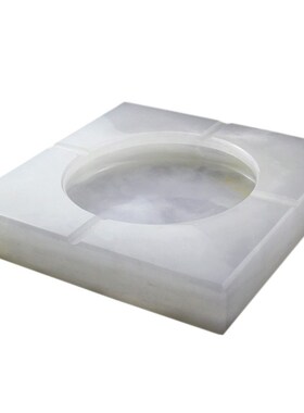 天然玉石方形烟灰缸 办公室客厅摆件 中式客厅书房高档装饰摆件