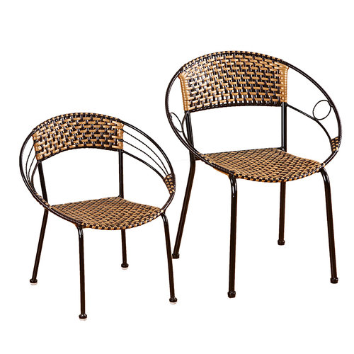 小藤椅子靠背椅儿童单人椅休闲竹椅家用藤编椅手工编织椅藤椅凳子