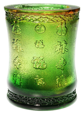 高档琉璃笔筒创意时尚办公室老板桌面摆件精致离职送别礼物送领导