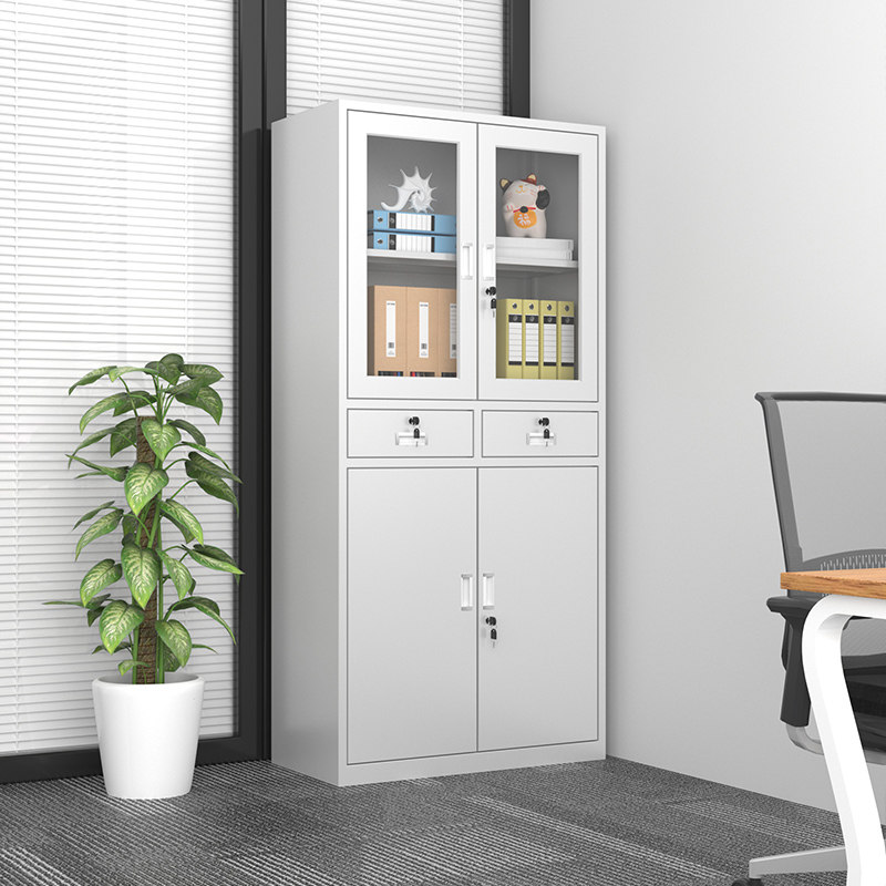 文件柜办公室铁皮柜资料柜带锁钢制储物柜钢制会计财务凭证档案柜