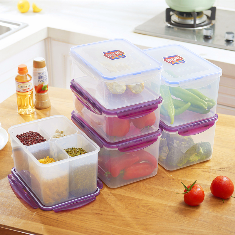 大容量5L长方形冰箱保鲜盒微波炉饭盒食品收纳盒塑料密封冷冻冷藏