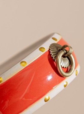 创意陶瓷战鼓底座花瓶摆件鱼缸佛像奇石水族箱绿植多功能底座底托