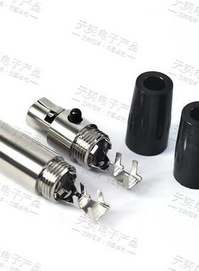 三芯金属镀金迷你微型卡侬连接器MiniXLR卡农无线麦克风母插头5.0