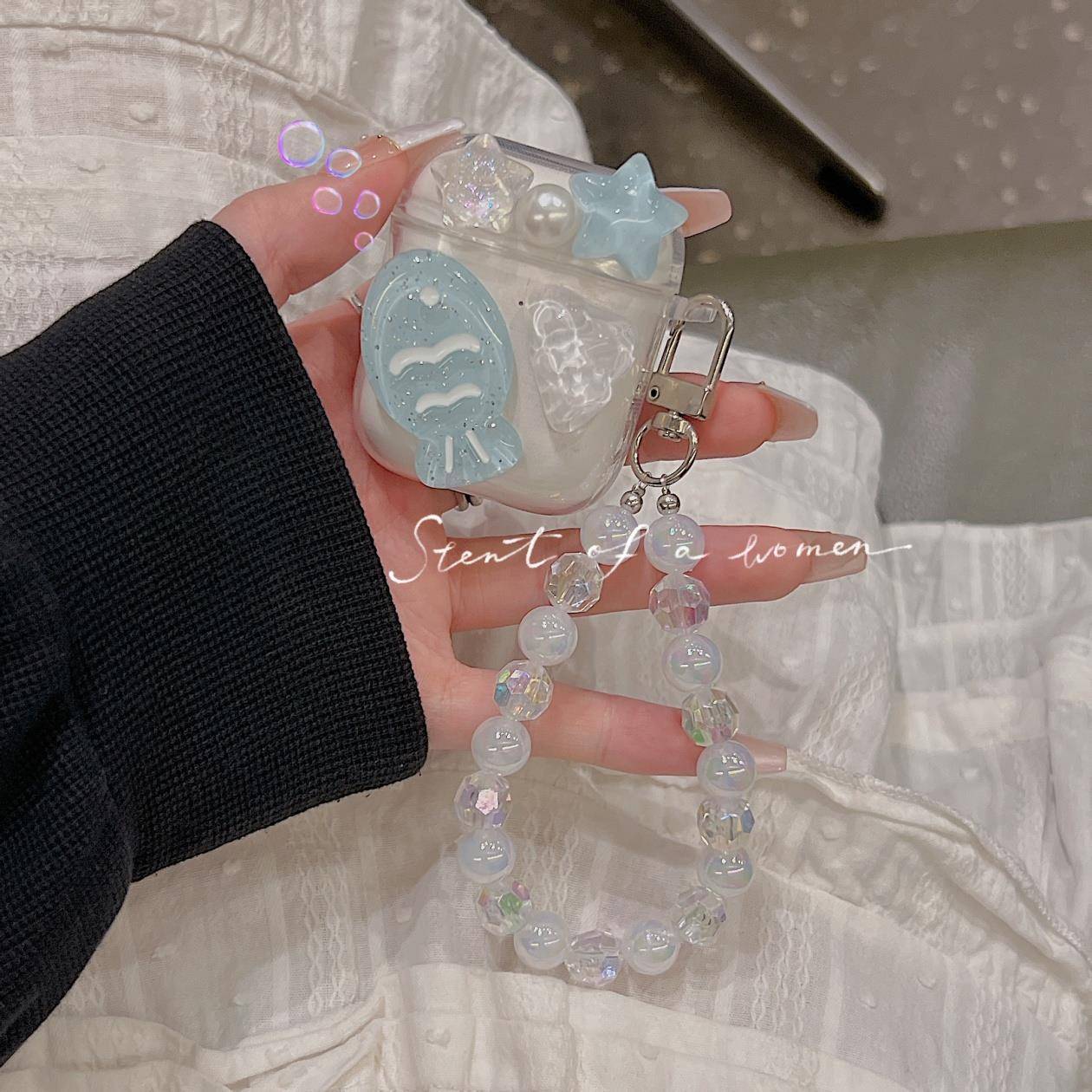 日韩星星小鱼适用WAVE BEAM2弱水琉璃/X蓝牙耳机壳compact小精灵保护套T280nc2/x2软waveflex小晶豆T130软壳