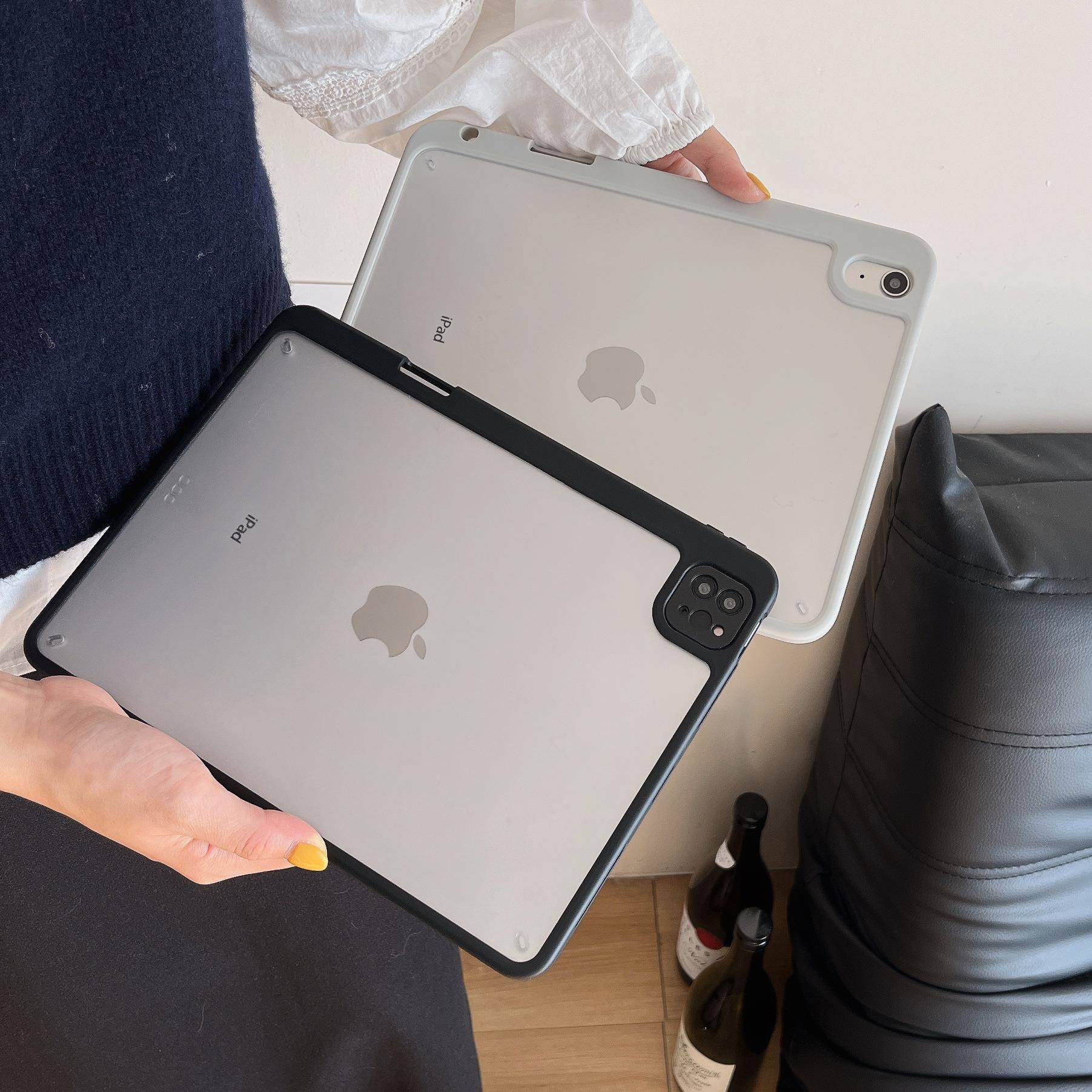 带笔槽保护壳2025新款iPad Pro11英寸13寸保护套7代Air11寸AIR6透明防弯M3压克力平板12.9无盖防摔磨砂软硬壳
