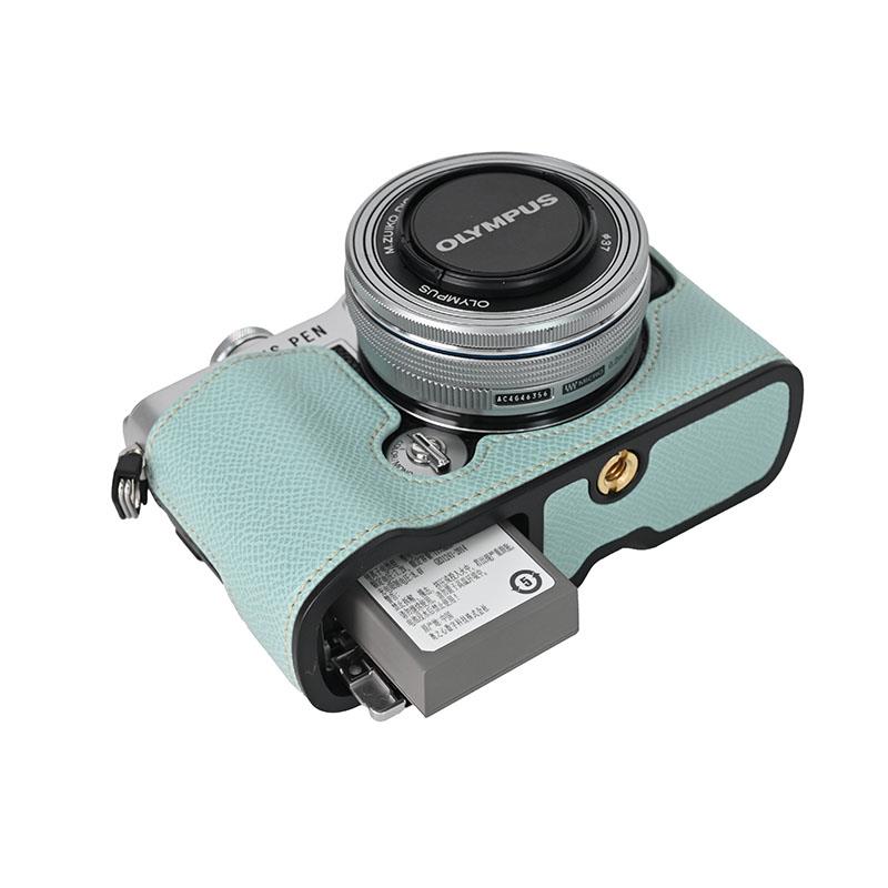 适用于奥林巴斯 EM10 III/IV开窗手掌纹底座ep7相机半套保护皮套