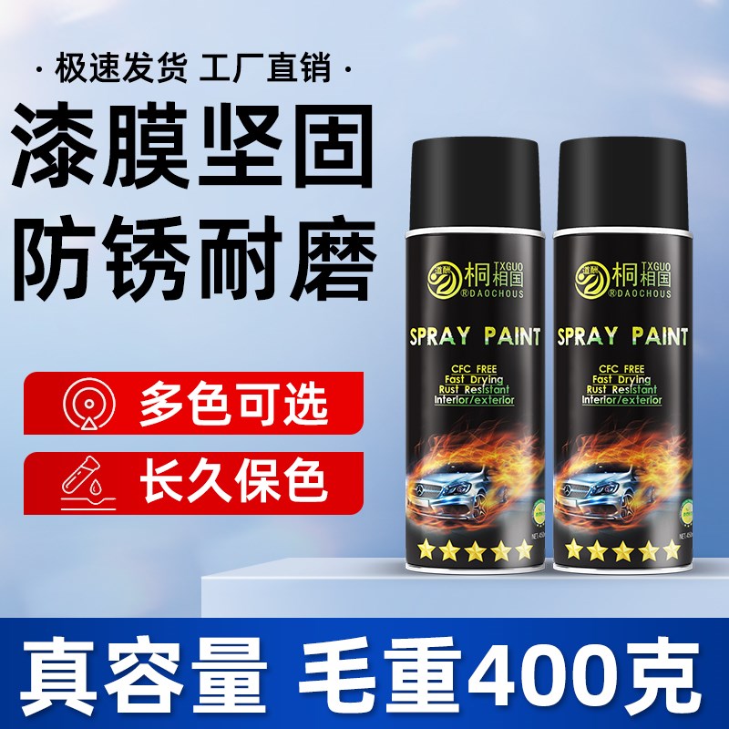 自动手摇自喷漆汽车免除锈金属专用防锈漆家具木器黑色白色油漆罐
