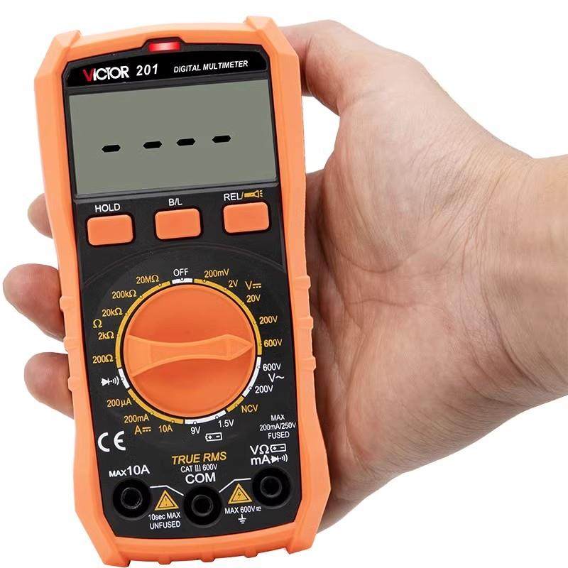 胜利VC201/VC202/VC203数字万用表手掌型高精度表维修电工多用表