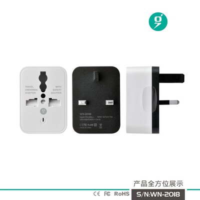 2USB插座多功能2脚转3孔转换插头手机充电器家用电插板无线迷你