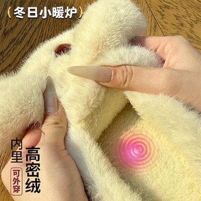 可爱小狗棉拖鞋女款2025新款秋冬季室内家居防滑不臭脚毛绒棉拖女