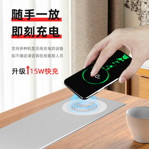 桌面嵌入式插座多功能隐藏式台面滑盖式排插岛台无线充电餐桌家用