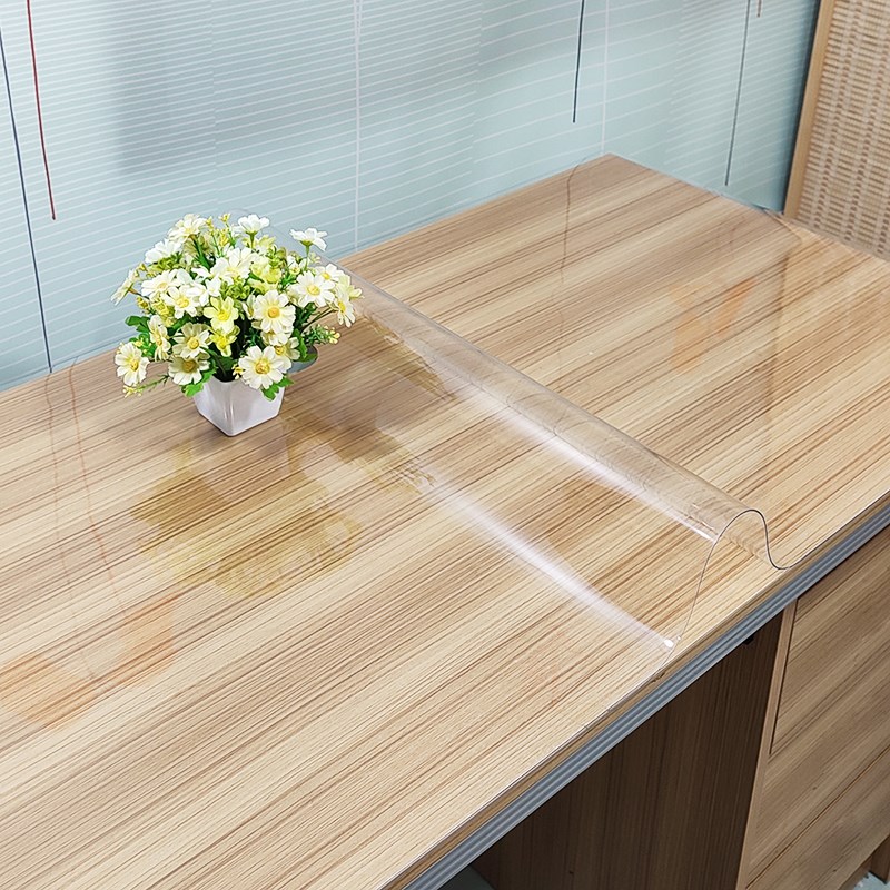订做2.0高清透明水晶板软玻璃桌垫pvc防水防油防烫免洗餐桌茶几垫