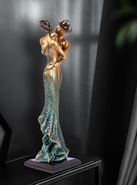 人物雕塑玻璃钢艺术工艺品摆件北欧风格玄关落地人物雕塑装饰品