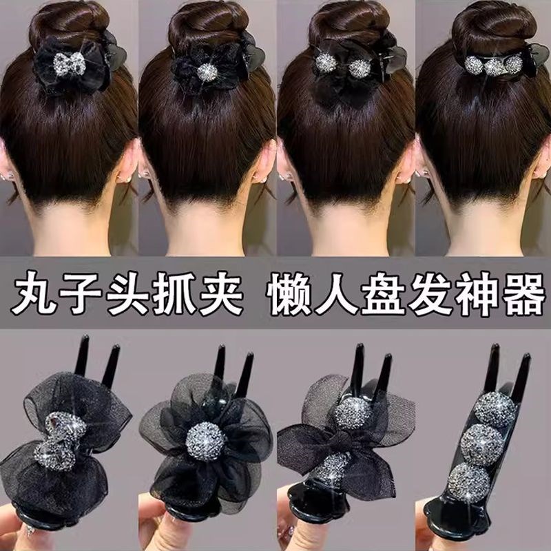 后脑勺抓夹高级感丸子头马尾发夹女生夏季蝴蝶结夹子大号发卡头饰