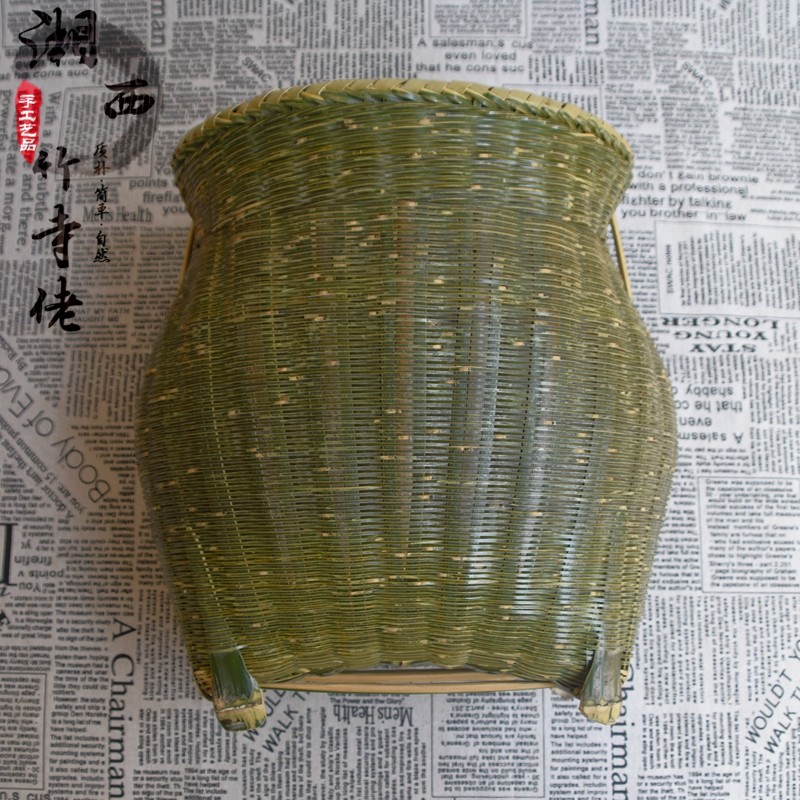 竹精编大竹篓全青皮泥鳅黄鳝鱼篓竹编筐精品水果采摘茶叶篓子包邮