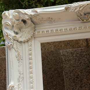 欧式实木角花框定制油画框白色做旧画框相框宽度13厚度8.5cm