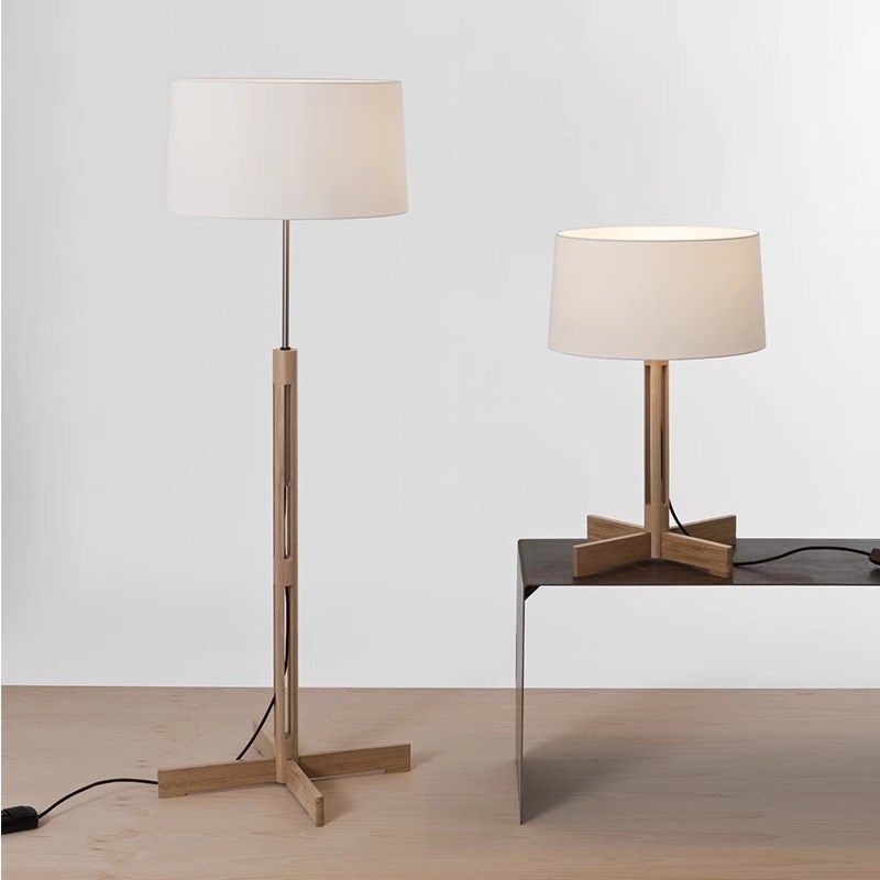 中古风设计师风落地灯别墅客厅沙发侘寂风实木台灯卧室定制落地灯