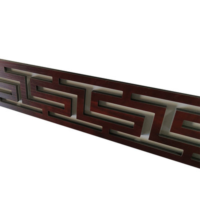 花格镂空中式棚顶四周腰线实木回纹线条中医馆背景墙横梁遮挡装饰