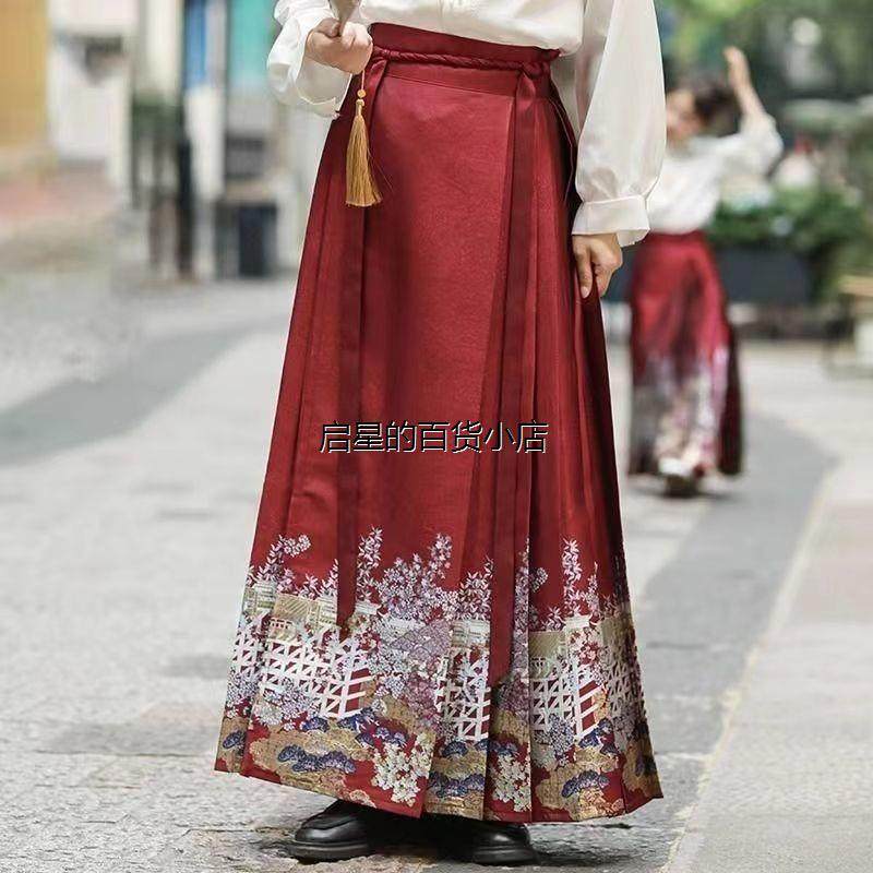 亲子款马面裙女童儿童汉服古风超仙母女同款高端国风成人女汉服