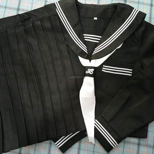 黑三本JK制服裙基础款正品水手服不良日系学院风套装短袖短裙女装