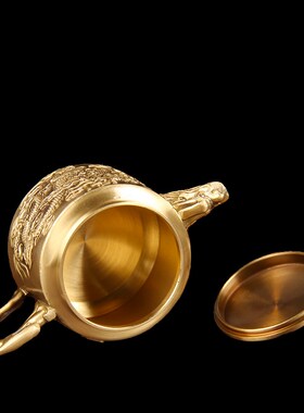 铜龙凤茶壶摆件 铜龙凤茶杯摆件 铜茶壶 铜茶杯摆件