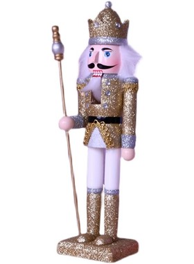 30CM金银粉色闪亮胡桃夹子士兵家具装饰工艺品客厅酒柜节日气氛组