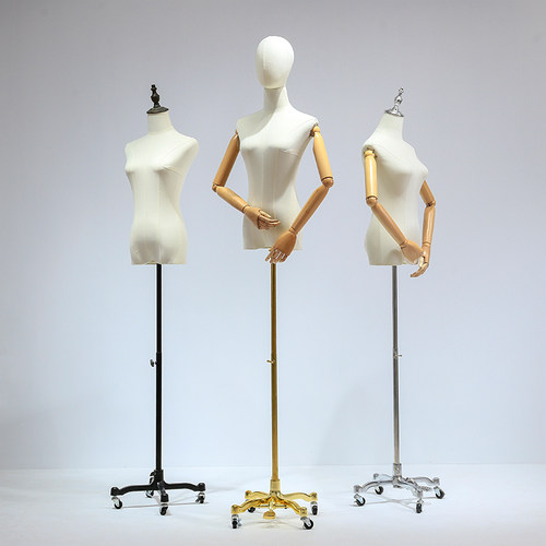 万向轮款式服装店模特道具女半身橱窗拍照人偶婚纱模特架子展示架