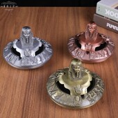 欧式 金属不锈钢埃及法老烟灰缸有带盖家居办公室酒吧摆件 创意个性