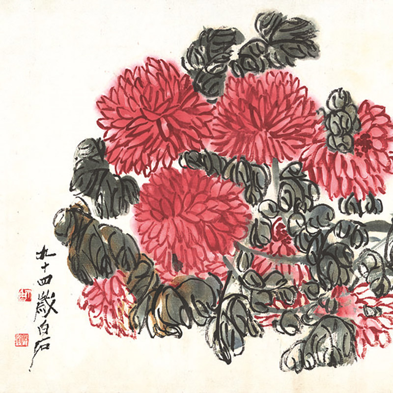 齐白石国画横幅花鸟画名人字画原作微喷复制宣纸画芯客厅书房挂画